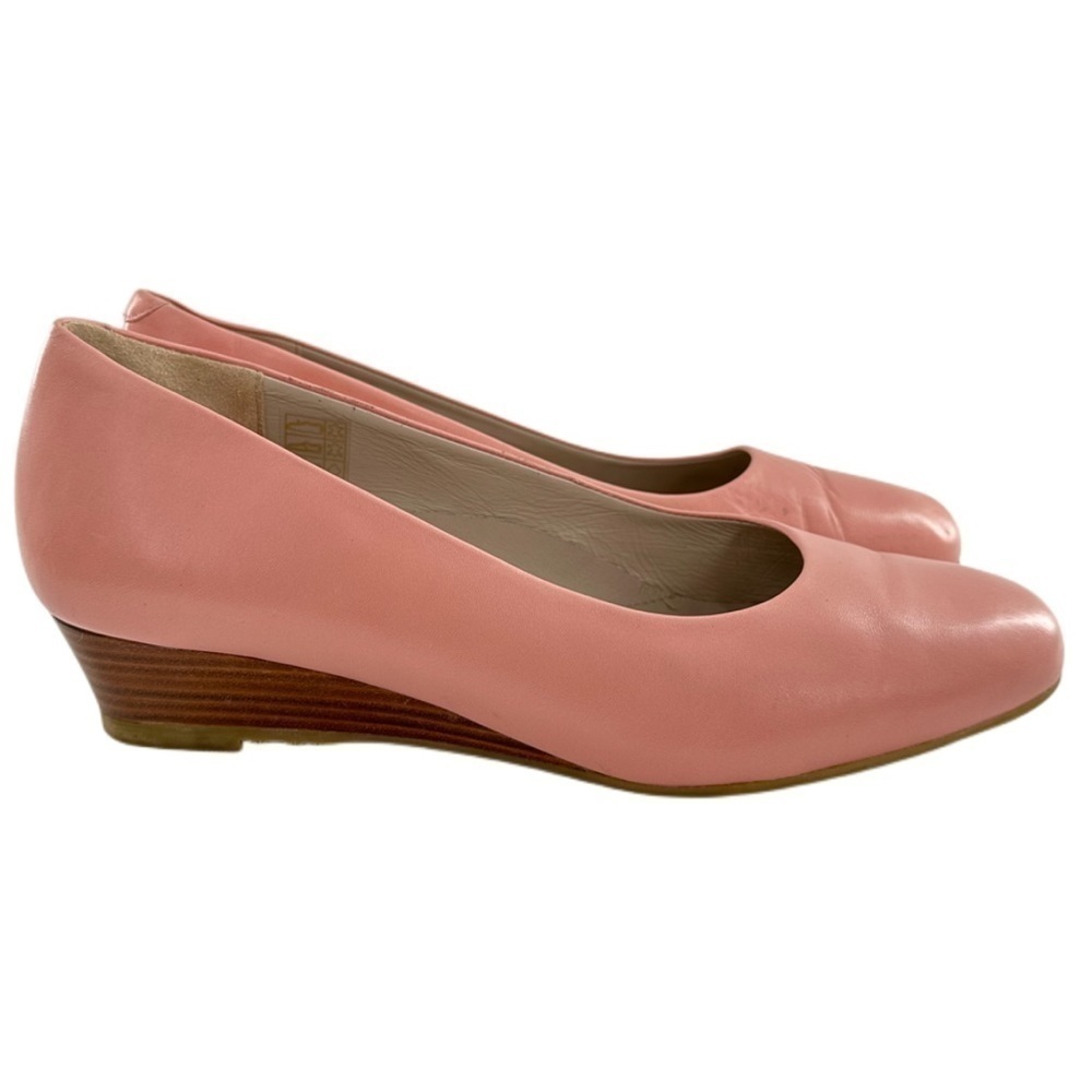 SaS womens heels size 10 pink Italian leather wedges orthopedic